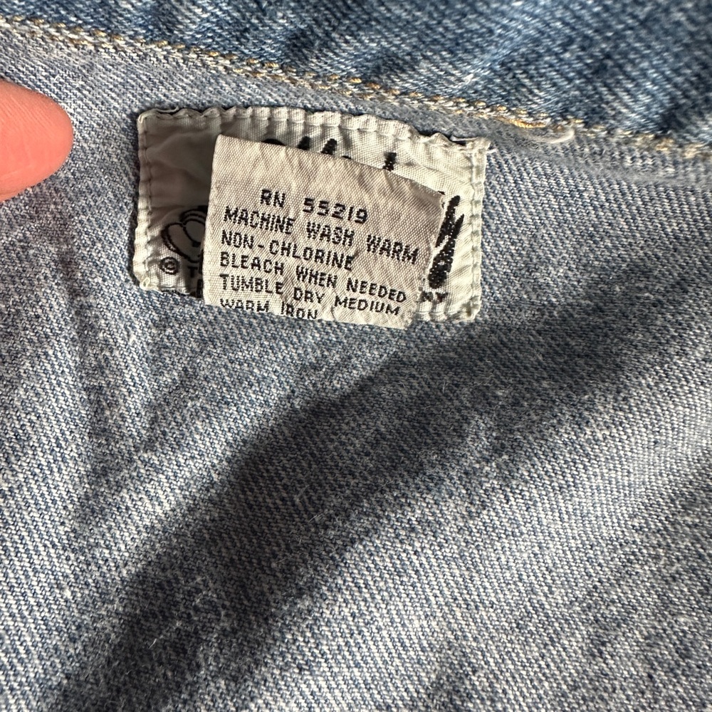 Vtg 90s Jerry Leigh x Walt Disney Co Mickey & Minnie Embroidered Denim Vest, L - Picture 5 of 10